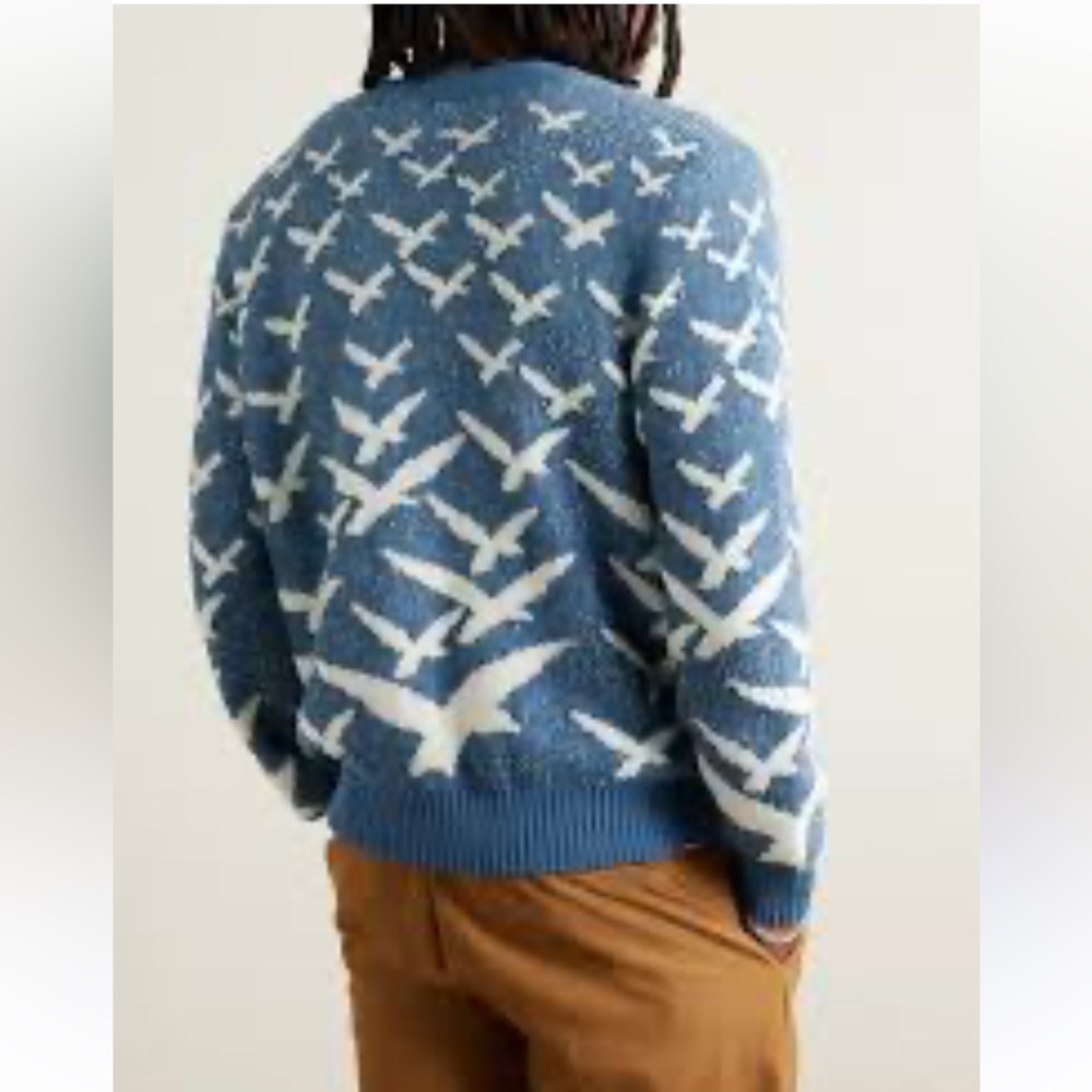 Corridor Seagull Jacquard Knit Cotton Cardigan
